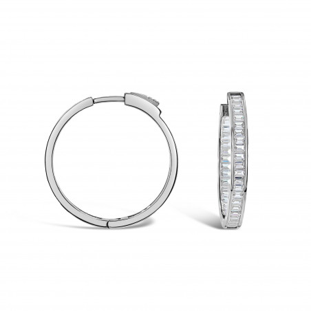 Boucles d'oreille Argent 925 créole oxydes de zirconium