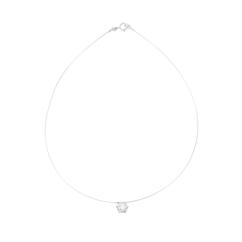 Medium adjustable 6 claw transparent necklace - Necklaces - Guiot de Bourg