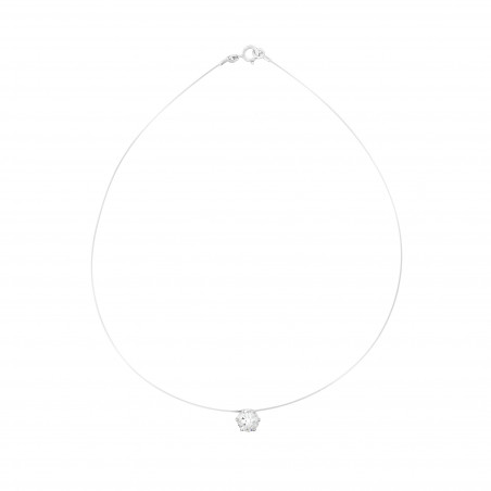 Collier transparent ajustable serti 6 griffes M