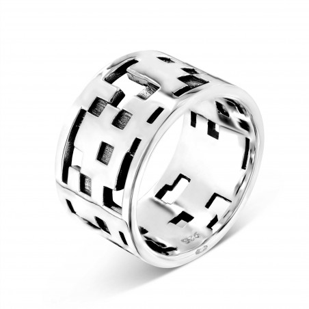 Sterling silver pixel ring 