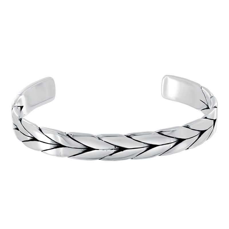 Sterling silver "Dragon bone" bangle bracelet