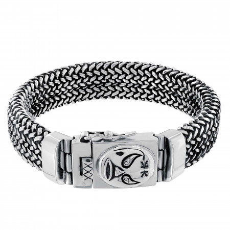 Sterling silver oxidized balinese bracelet "Macho libre"