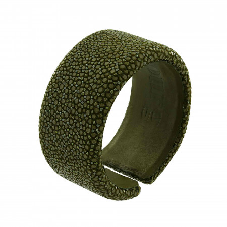 Kaki green shagreen bracelet