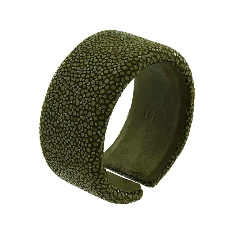 Bracelet galuchat vert kaki 30 - Galuchat - Guiot de Bourg