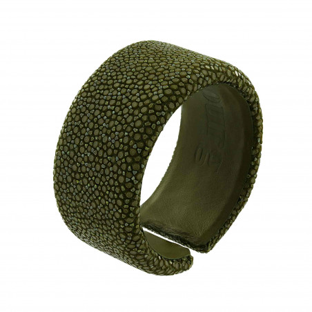 Bracelet galuchat vert kaki