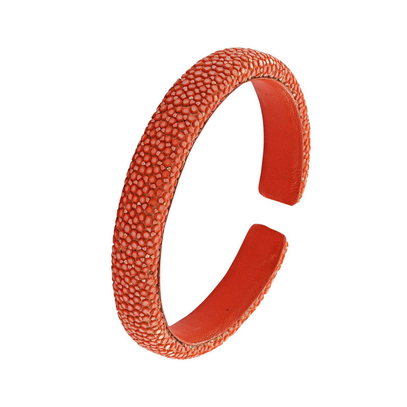 Orange shagreen bracelet - Shagreen - Guiot de Bourg