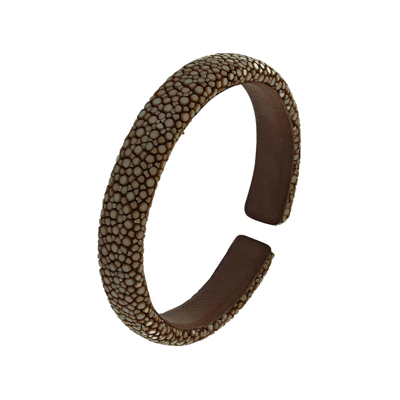 Brown shagreen bracelet - Shagreen - Guiot de Bourg