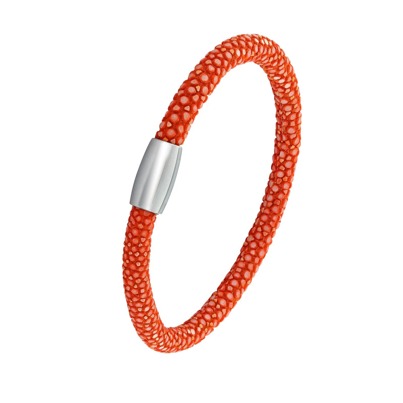 Orange shagreen bracelet - Shagreen - Guiot de Bourg