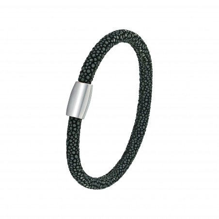 BRACELET GALUCHAT+AIMANT GRIS