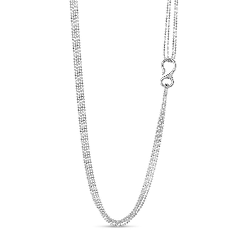 SAUTOIR CHAINE JASERON PM+MOTIF CROCHET 100CM - Long necklaces - Guiot de Bourg