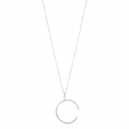 COLLIER MOTIF CERCLE OUVERT CZ + 7 BOULES RH