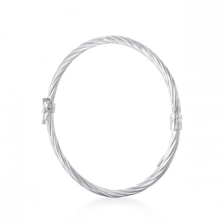 Open square wire spring clasp fastener bangle bracelet 