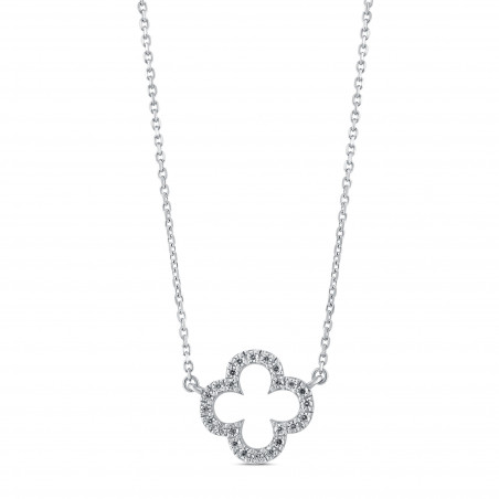 COLLIER CROIX ARRONDIE RH 42CM AG