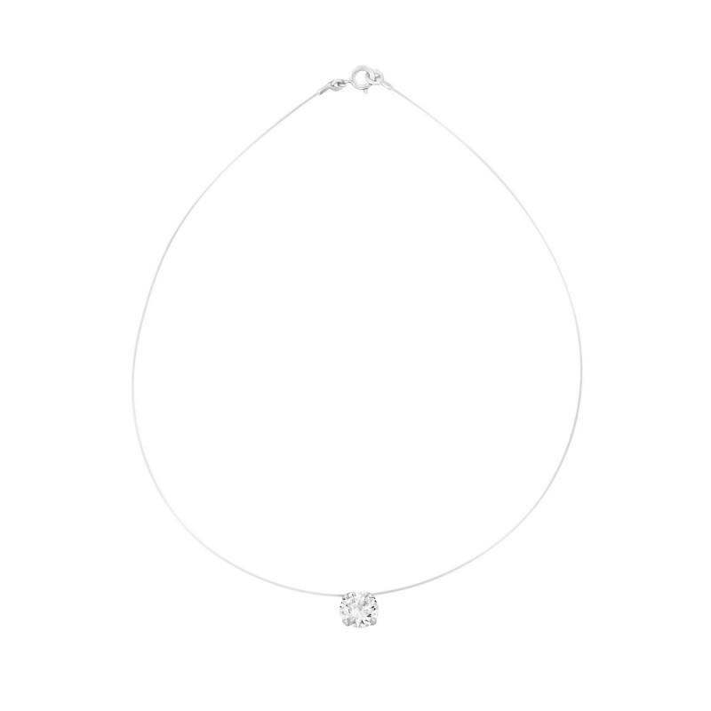 Small adjustable 4 claw transparent necklace - Necklaces - Guiot de Bourg