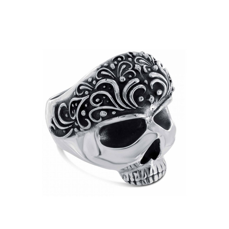 Sterling silver skull ring - Rings - Guiot de Bourg