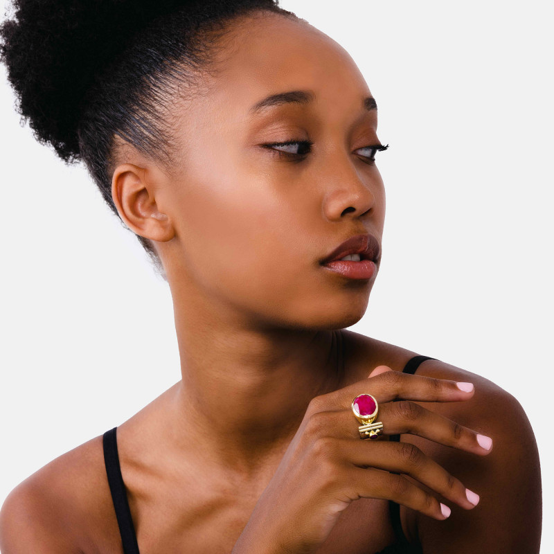 Bague Louisa Sillimanite rouge - Bagues en argent - Guiot de Bourg