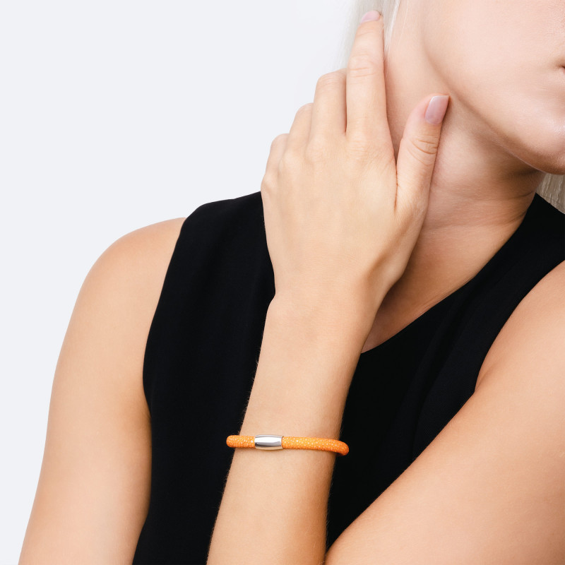 Orange shagreen bracelet - Shagreen - Guiot de Bourg