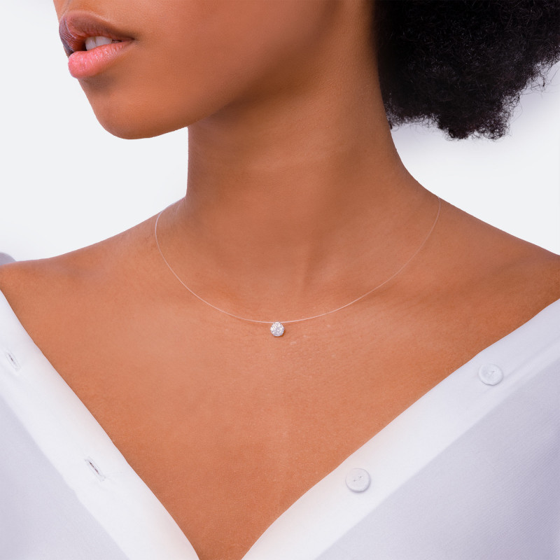 Medium adjustable 6 claw transparent necklace - Necklaces - Guiot de Bourg