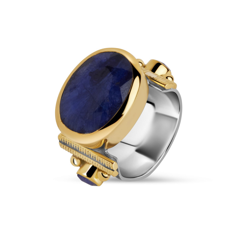 Louisa Blue Sillimanite Stone ring - Rings - Guiot de Bourg