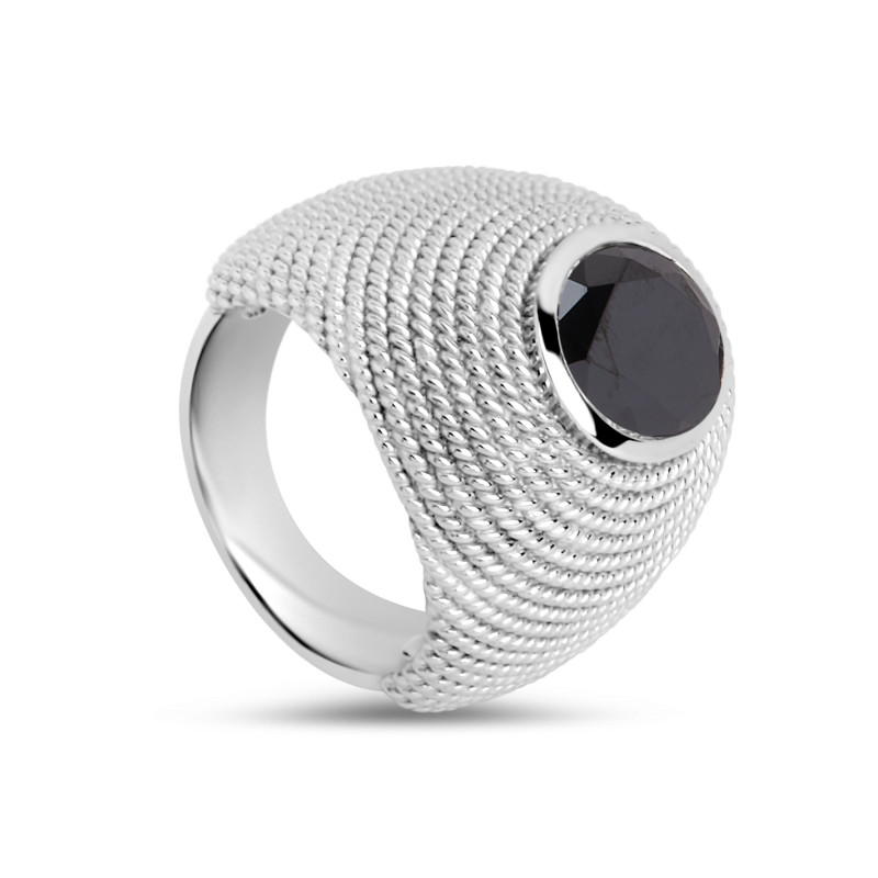 Lexie black ring - Rings - Guiot de Bourg