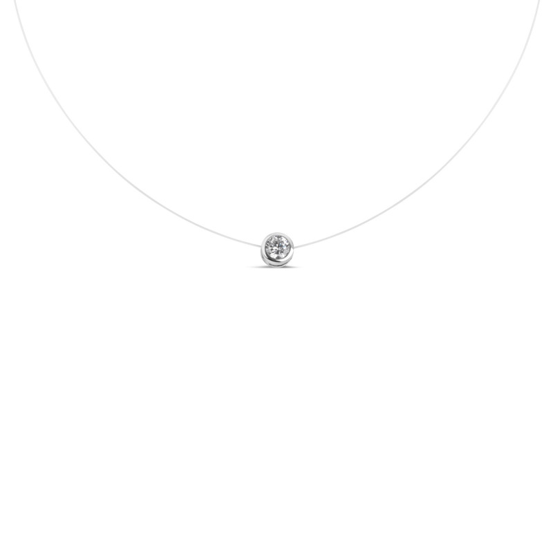 Adjustable round pattern transparent necklace - Necklaces - Guiot de Bourg