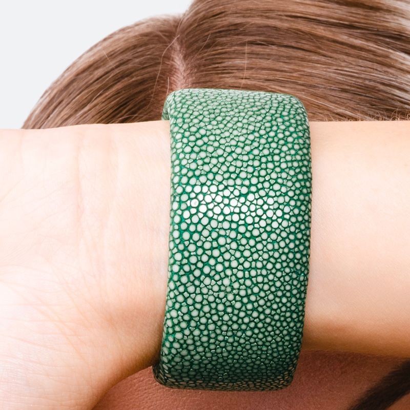 Bracelet galuchat vert kaki 30 - Galuchat - Guiot de Bourg