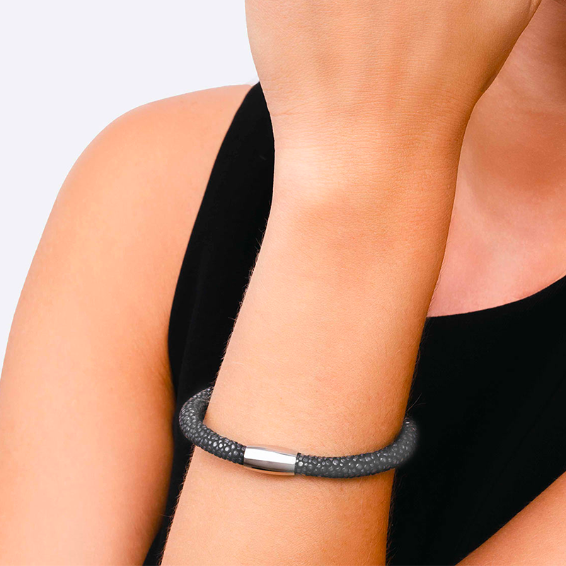 Gray shagreen bracelet - Shagreen - Guiot de Bourg