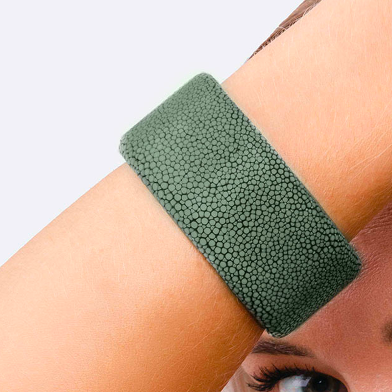 Green shagreen bracelet - Shagreen - Guiot de Bourg