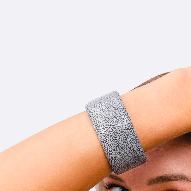 Gray shagreen bracelet - Shagreen - Guiot de Bourg