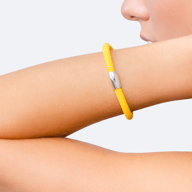 Yellow shagreen bracelet - Shagreen - Guiot de Bourg