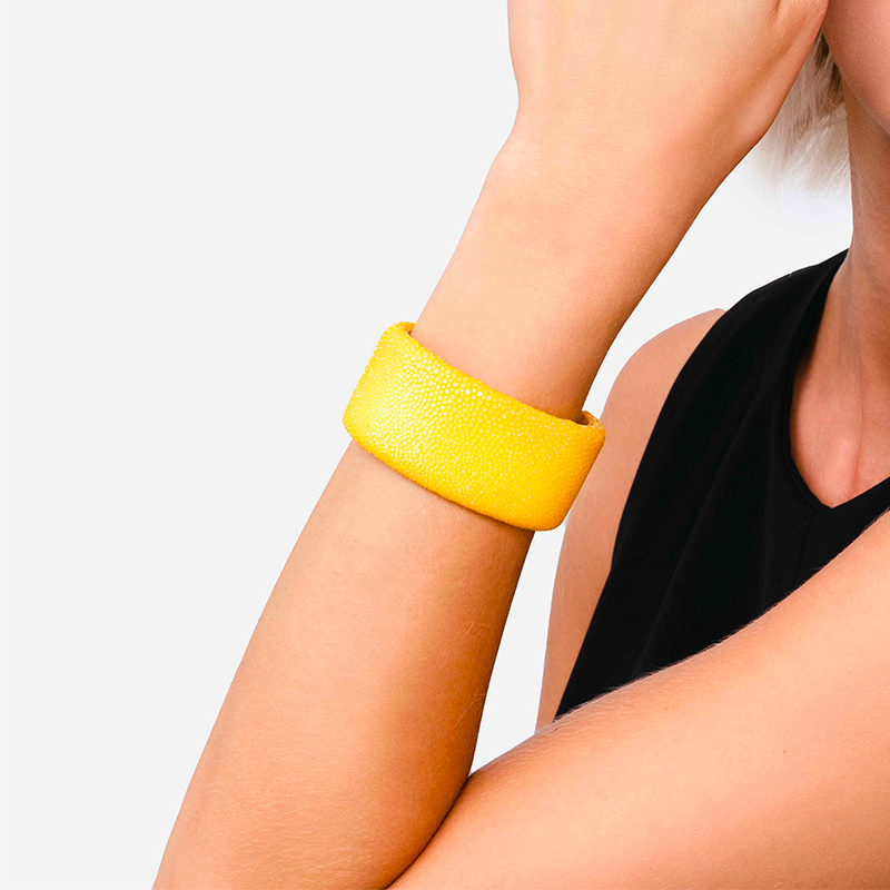 Yellow shagreen bracelet - Shagreen - Guiot de Bourg