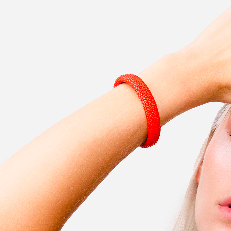 Red shagreen bracelet - Shagreen - Guiot de Bourg