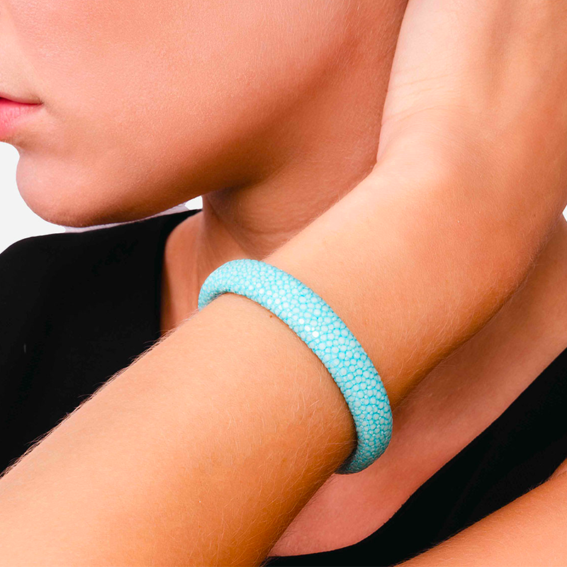 Turquoise shagreen bracelet - Shagreen - Guiot de Bourg
