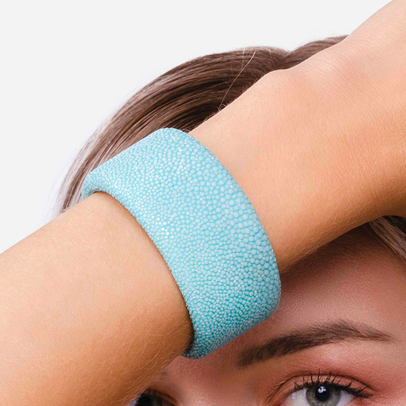 Turquoise shagreen bracelet - Shagreen - Guiot de Bourg