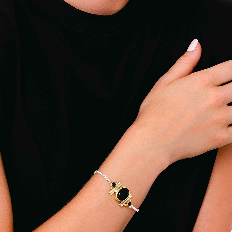 Bracelet Léna onyx - Bracelets argent - Guiot de Bourg